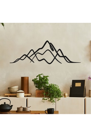 Accesorio mural decorativo de metal - Negro - 60,5 x 20 x 0,12 cm