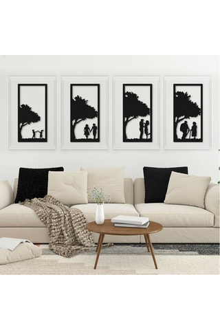 Cuadríptico - Negro - 31,5 x 62,5 cm