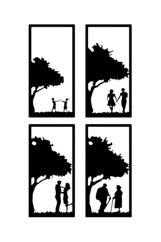 Cuadríptico - Negro - 31,5 x 62,5 cm