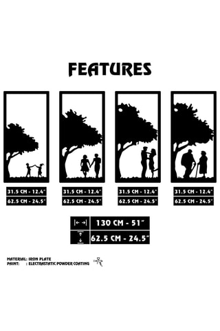 Cuadríptico - Negro - 31,5 x 62,5 cm