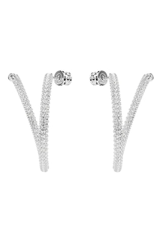 Boucles d’oreilles ornées de cristaux Swarovski - Argenté et blanc