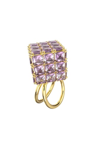 Bague orné de cristaux Swarovski Curiosa - Plaqué or jaune