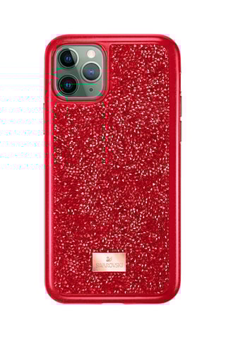Coque iPhone 11 pro ornée de cristaux Swarovski Glam Rock - Rouge