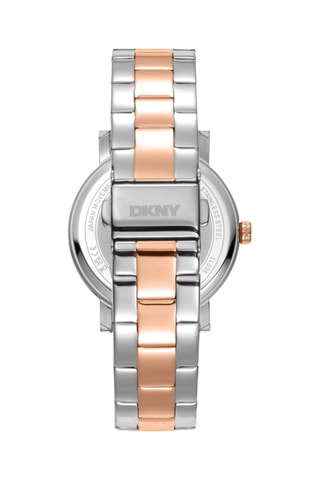 Montre à quartz en acier - Argenté et doré rose