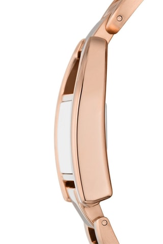 Relógio de quartzo em aço inoxidável - Dourado-rosa e castanho