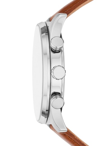 Montre à quartz en cuir Sullivan - Marron et argenté