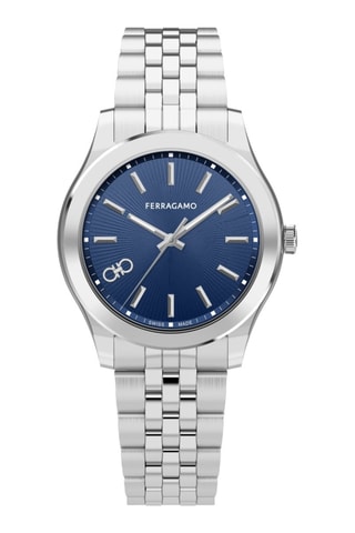 Montre à quartz en acier - Argenté et bleu