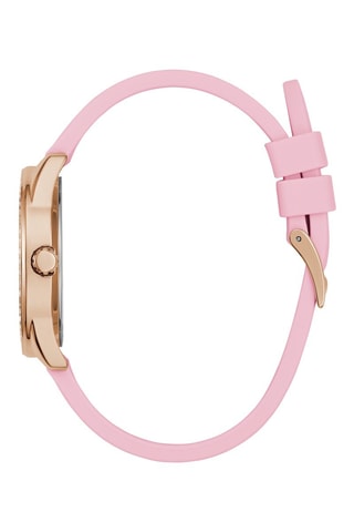 Relógio de quartzo em silicone - Rosa e dourado