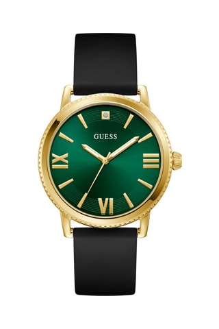 Relógio de quartzo em silicone - Preto e dourado