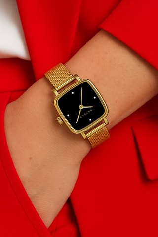 Montre à quartz en acier - Doré