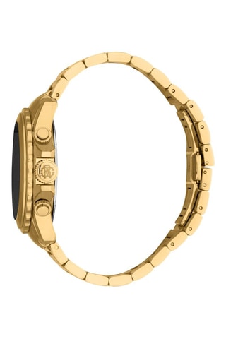 Montre à quartz en acier - Chronographe - Doré et noir