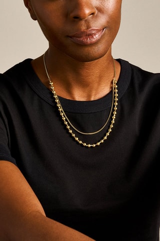 Collier 2 rangs - Doré