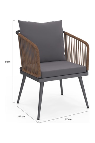 Salón de jardín Florida - 2 plazas - Tablero de cristal templado