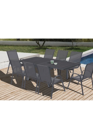 Mesa de jardín extensible - Gris - 90/180 x 73 x 90 cm