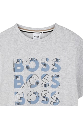 T-shirt - Gemêleerd Grijs - Boss