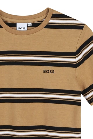 T-shirt - Bruin en Wit - Boss