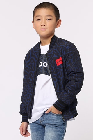 Oversized T-shirt - Wit en Marineblauw - Hugo