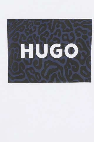 Oversized T-shirt - Wit en Marineblauw - Hugo