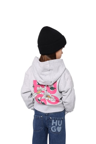 Sweater met Capuchon - Gemêleerd Grijs - Hugo