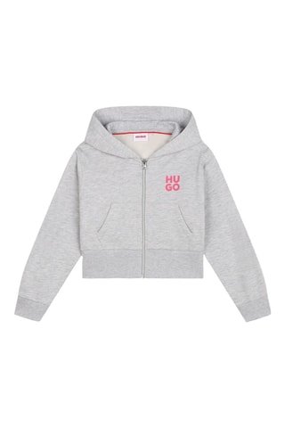 Sweater met Capuchon - Gemêleerd Grijs - Hugo