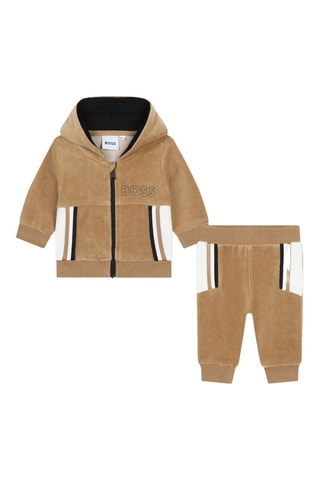 Velours Biologisch Katoenen Sweater en Joggingbroek - Bruin - Boss