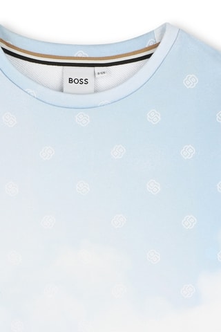 Sweater - Hemelsblauw en Wit - Boss