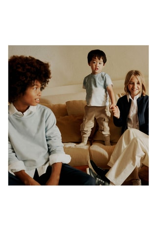 Sweater - Hemelsblauw en Wit - Boss