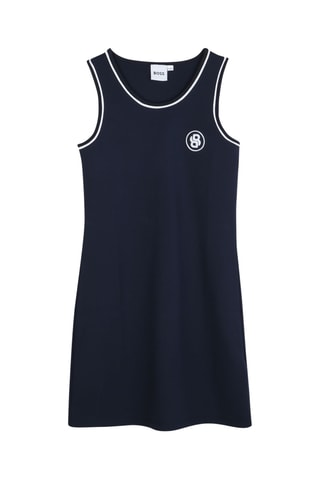 Jurk - Nachtblauw en Wit - Boss