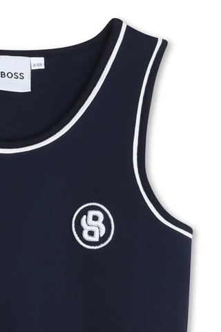 Jurk - Nachtblauw en Wit - Boss