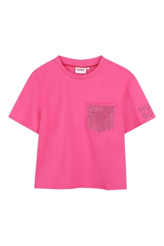 Biologisch Katoenen T-shirt - Fuchsia - Hugo