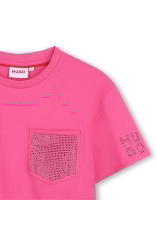 Biologisch Katoenen T-shirt - Fuchsia - Hugo
