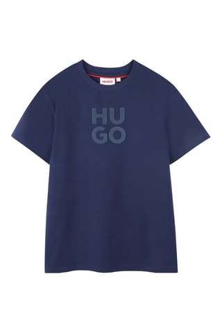 Biologisch Katoenen T-shirt - Marineblauw - Hugo