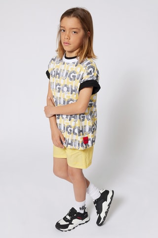 Biologisch Katoenen T-shirt - Wit en Geel - Hugo