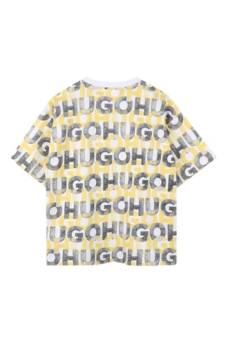 Biologisch Katoenen T-shirt - Wit en Geel - Hugo