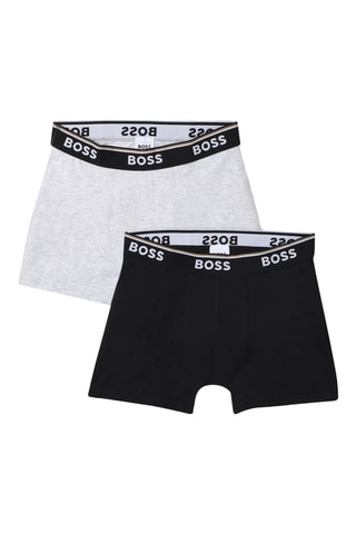 2 Boxers - Zwart en Gemêleerd Lichtgrijs - Boss