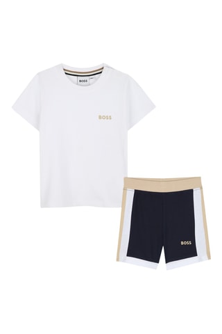 T-shirt en Short - Wit - Boss