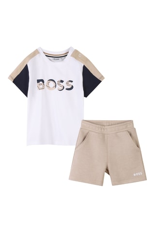 T-shirt en Short - Wit - Boss
