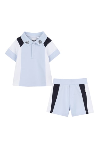 Biologisch Katoenen Polo en Short - Hemelsblauw en Marineblauw- Boss
