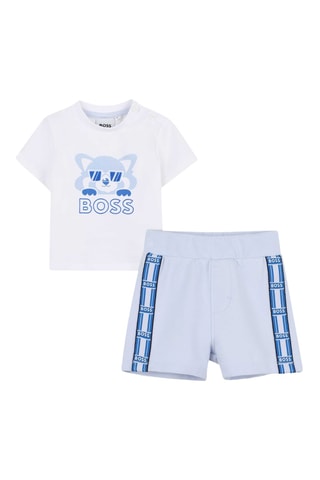 Biologisch Katoenen T-shirt en Short - Wit - Boss