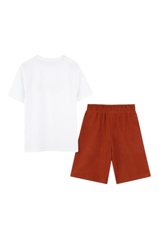 T-shirt en Short - Wit en Steenrood - Boss