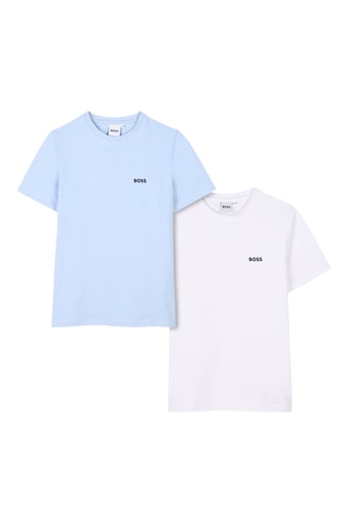 2 T-shirts - Hemelsblauw en Wit - Boss