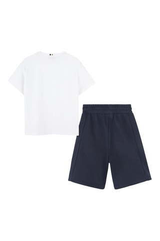 T-shirt en Bermuda - Wit en Marineblauw - Boss