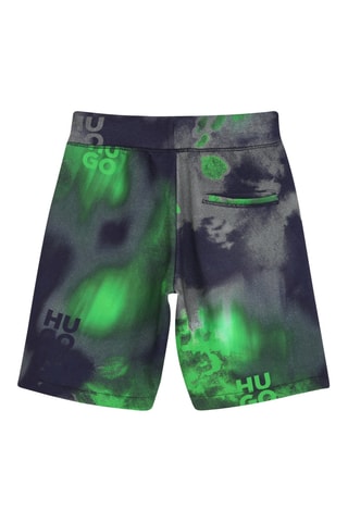 Short Tie and Dye Effect - Marineblauw en Lichtgroen - Hugo