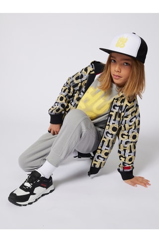 Sweater met Capuchon - Zwart en Geel - Hugo