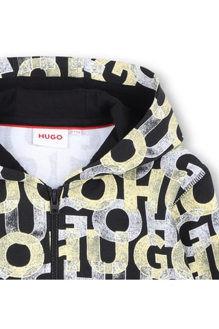 Sweater met Capuchon - Zwart en Geel - Hugo