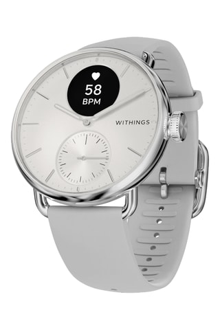 Montre connectée en fluoroélastomère - Gris et argenté