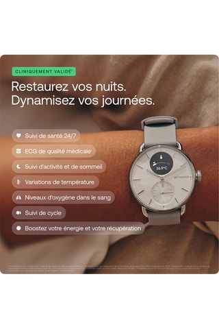 Montre connectée en fluoroélastomère - Blanc et doré