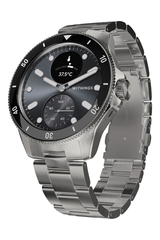 Montre connectée en acier - Argenté et noir