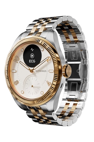 Montre connectée en acier - Argenté et doré