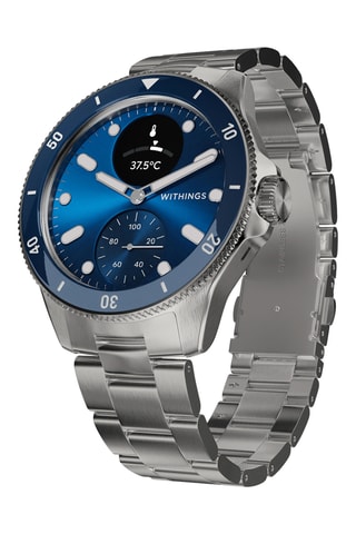 Montre connectée en acier - Argenté et bleu